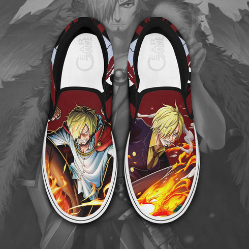 Vinsmoke Sanji Slip On Sneakers OP Custom Anime Schoenen